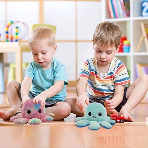 Cute Octopus Plush Toy, Double-Sided Flip Octopus Doll, Soft Reversible Octopus Stuffed Animals Doll