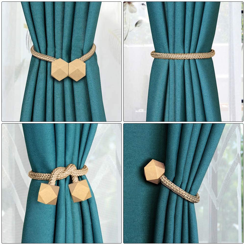2 Pcs Magnetic Curtain Tie Backs Curtain Holder for Home Bedroom Office Decorative