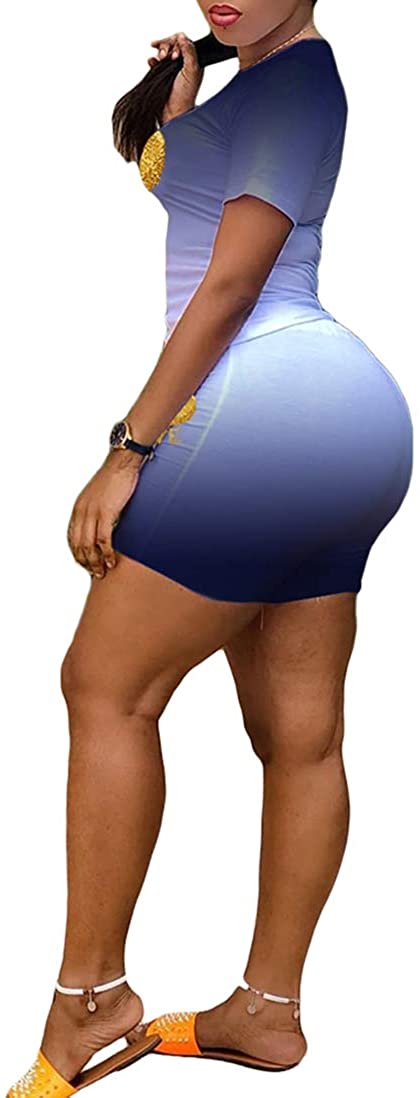 Womens 2 Pcs/set Short Outfits Love Lips Print Gradient Short Sleeve Shirt Top High Waist sportswear