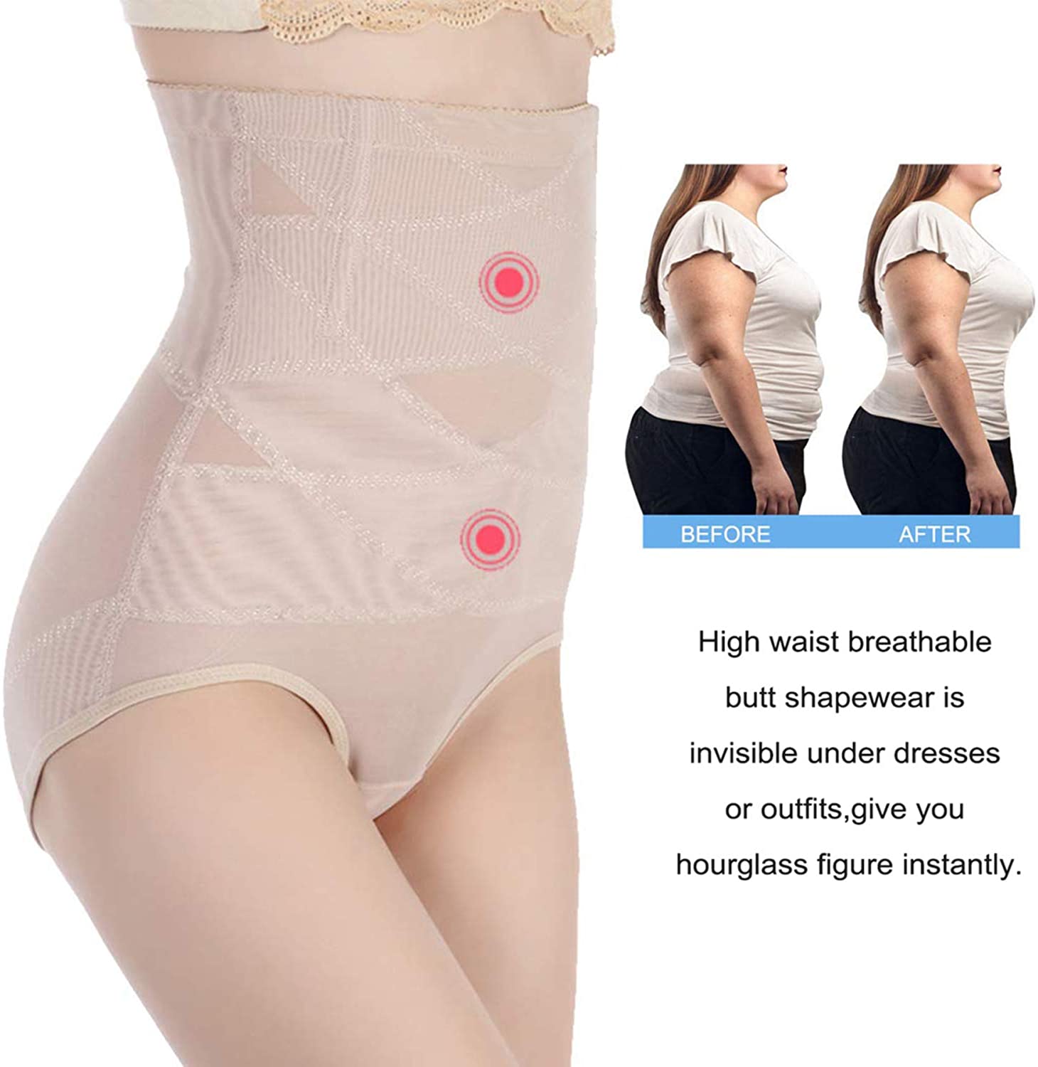 Women Butt Lifter Shapewear Hi-Waist Panty Double Tummy Control Knickers Waist Trainer Body Shaper