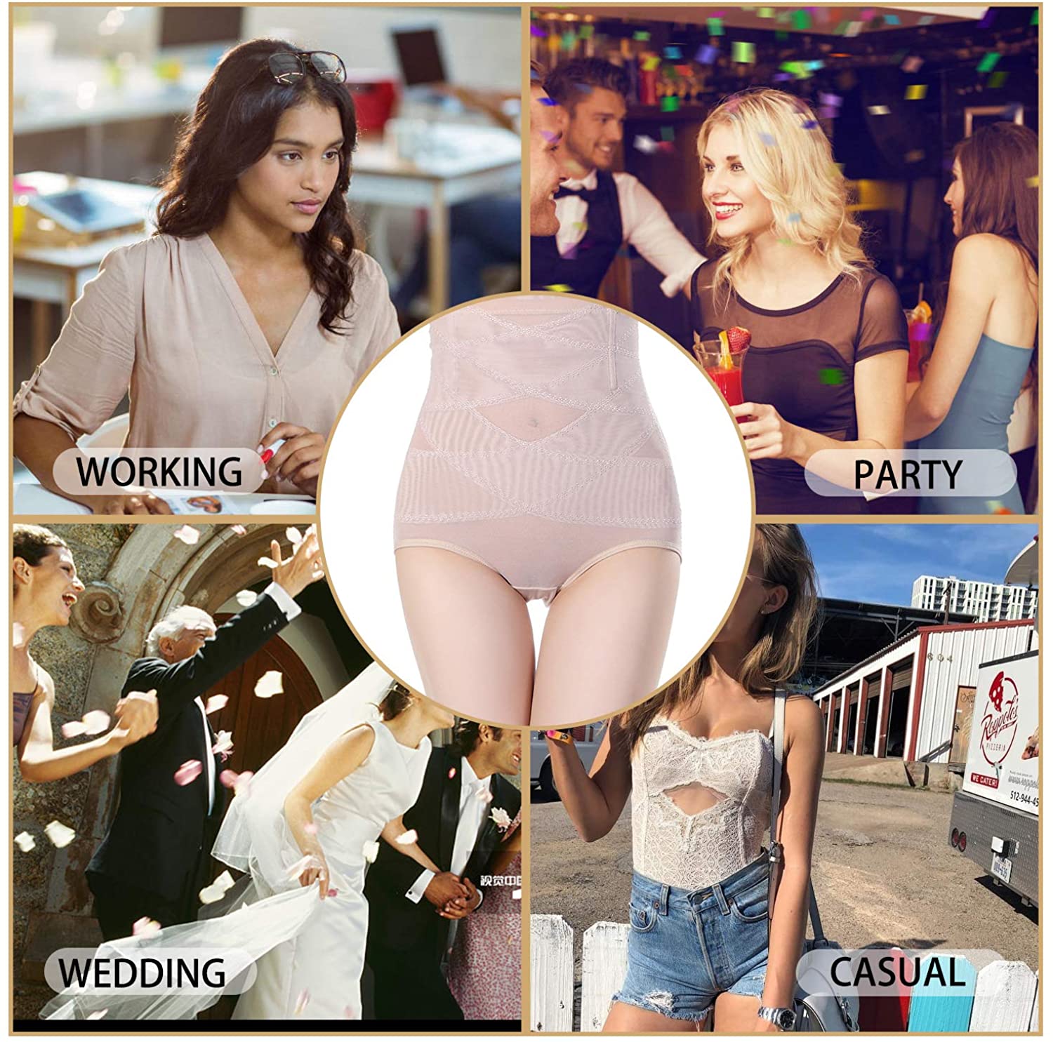Women Butt Lifter Shapewear Hi-Waist Panty Double Tummy Control Knickers Waist Trainer Body Shaper