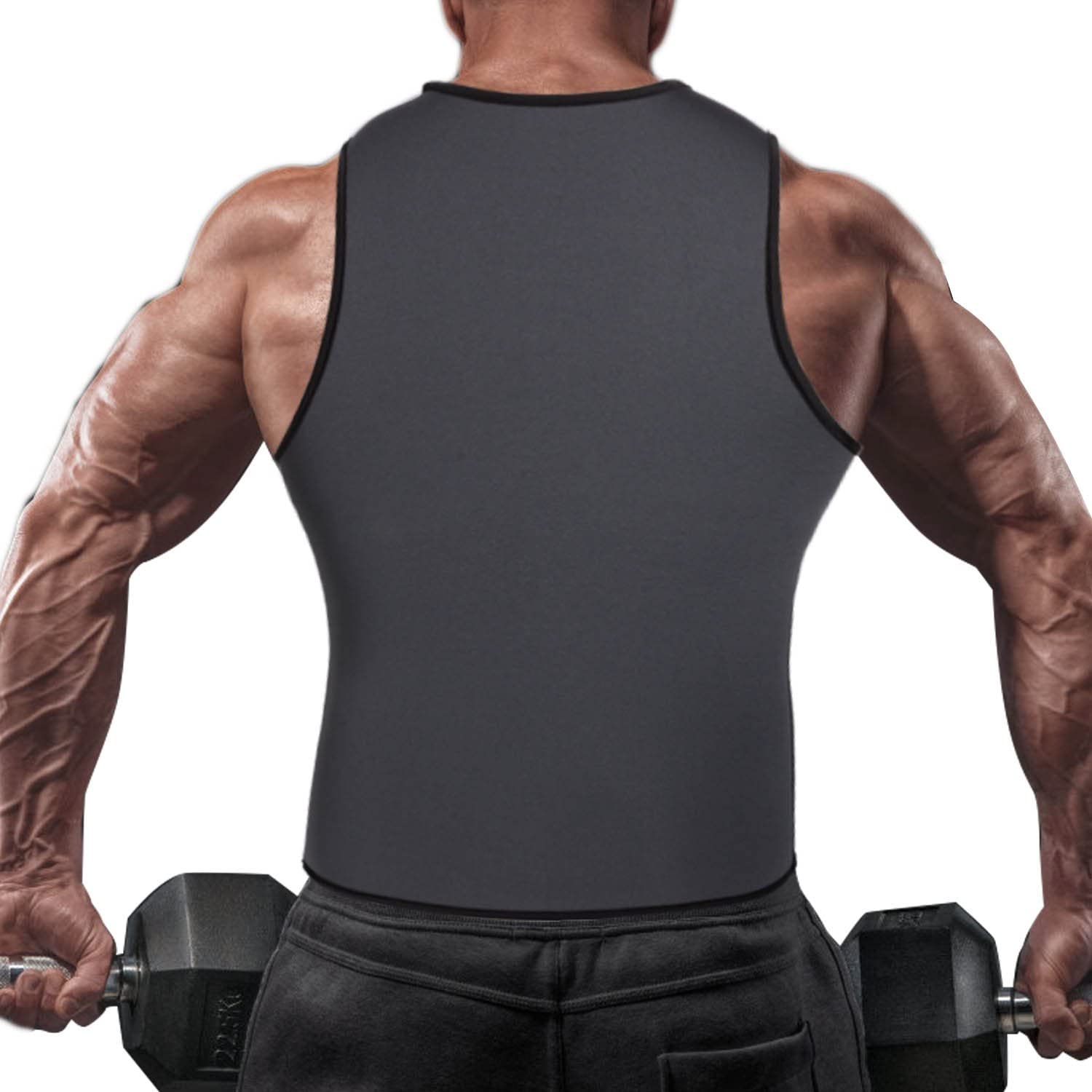 Men Waist Trainer Vest Hot Neoprene Corset Body Shaper Zipper Sauna Tank Top Workout Shirt