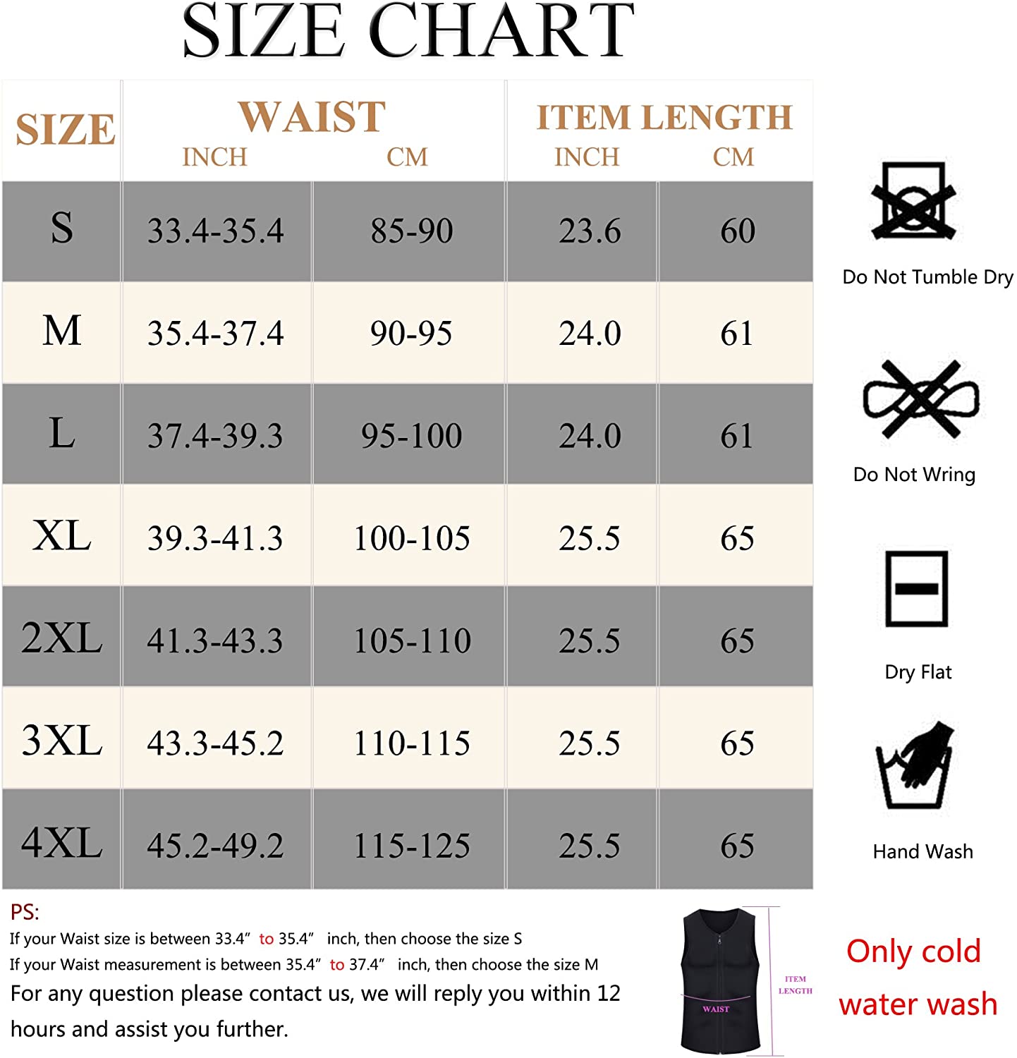 Men Waist Trainer Vest Hot Neoprene Corset Body Shaper Zipper Sauna Tank Top Workout Shirt