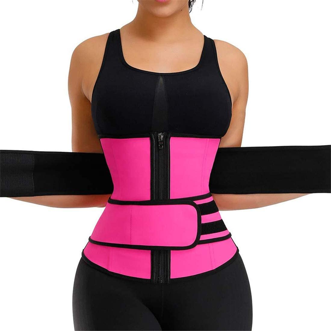 1pcs Women&apos;s Steel Boned Waist Trainer Sauna Belt Hot Sweat Corset for Weight Loss Body Shaper Tummy