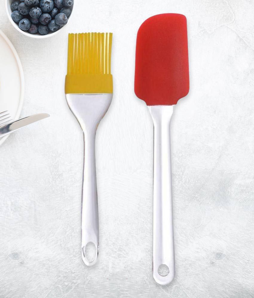 Silicone Spatula and Pastry Brush Set - Cake Mixer, Decorating,Cooking, Baking, Glazing, Barbecue