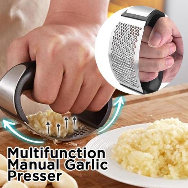 Multi-function 2in1 Manual Ring Garlic Presser Crusher Grinder Mincer
