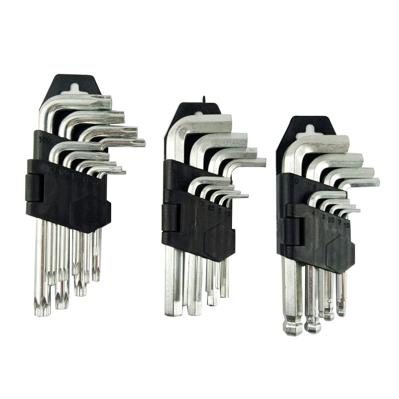 9 Pcs Torx, Hex, Ball Wrench Allen Key Set