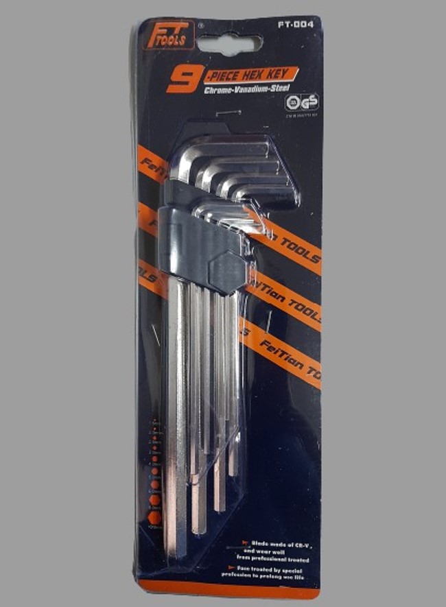 9 Pcs Torx, Hex, Ball Wrench Allen Key Set