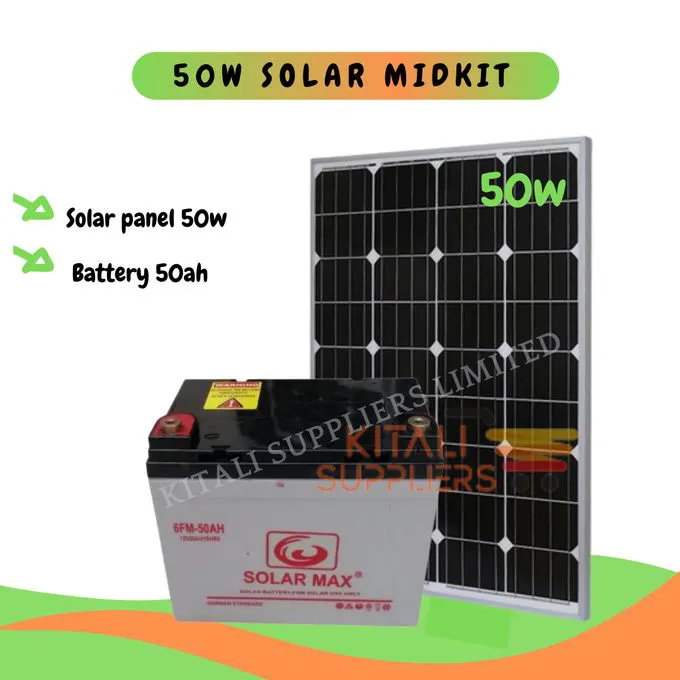 50W Solar Panel with 50Ah Battery – Compact Off-Grid Power for Lights & Devices