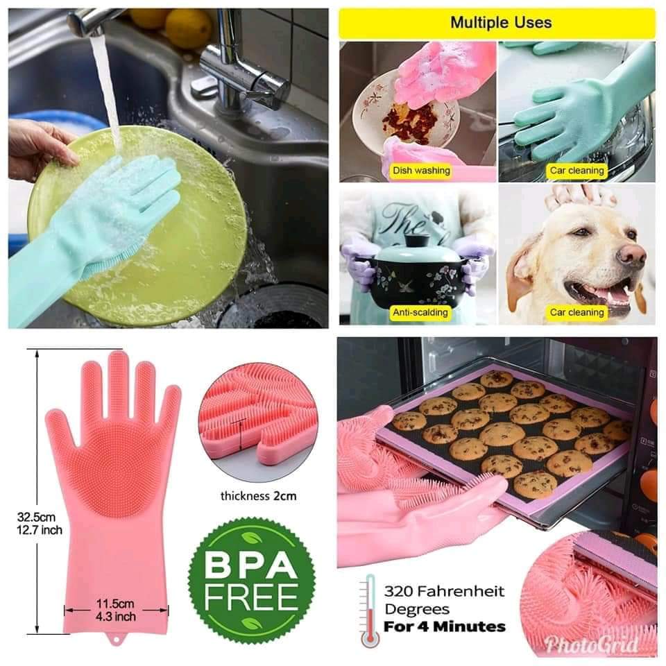 Magic Silicone dishwashing Gloves
