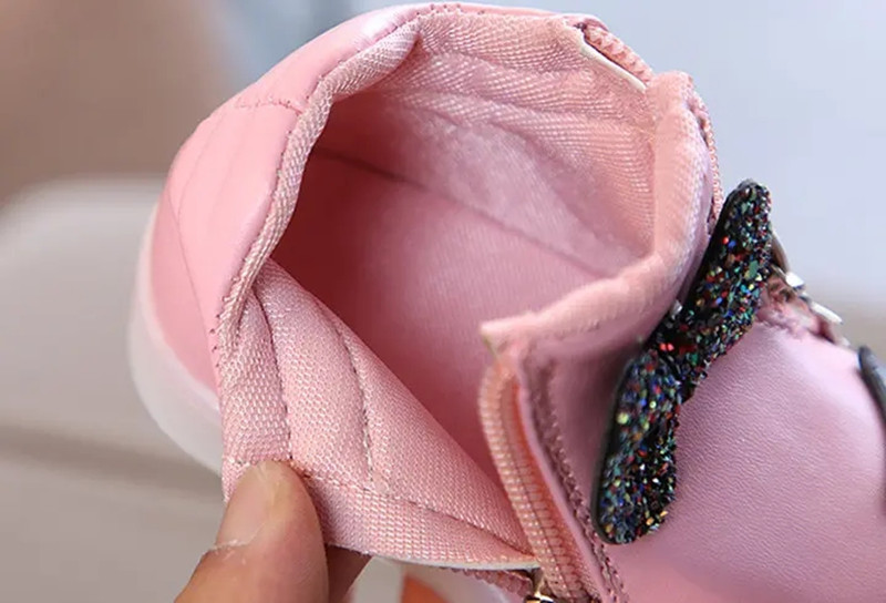 Kids Shoes Girls Shoes Baby Girls Shoes With Water Drill Light Kids Shoes Night Light Luminous Shoes