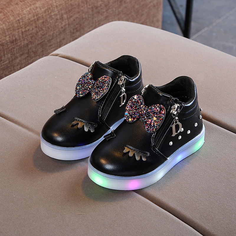 Kids Shoes Girls Shoes Baby Girls Shoes With Water Drill Light Kids Shoes Night Light Luminous Shoes