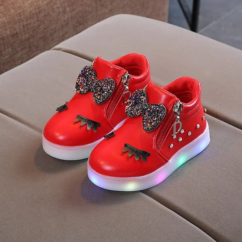 Kids Shoes Girls Shoes Baby Girls Shoes With Water Drill Light Kids Shoes Night Light Luminous Shoes