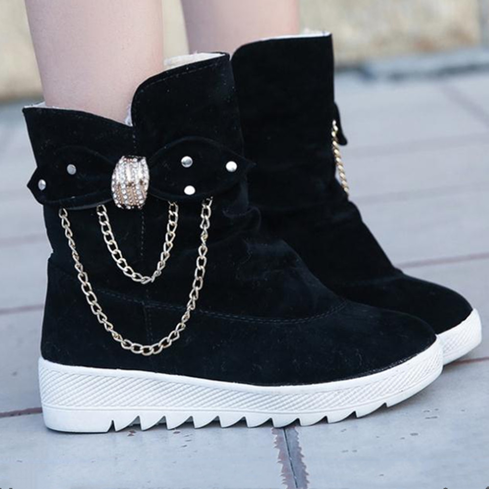 Women Boots Shoes Ladies Boots Women&apos;s Fashion Suede Bow Boots Ladies Boots For Women Rubber Shoes
