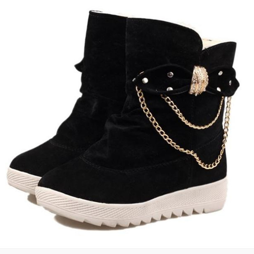 Women Boots Shoes Ladies Boots Women&apos;s Fashion Suede Bow Boots Ladies Boots For Women Rubber Shoes