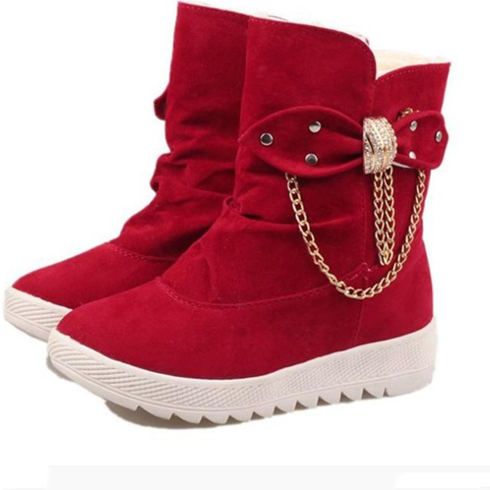 Women Boots Shoes Ladies Boots Women&apos;s Fashion Suede Bow Boots Ladies Boots For Women Rubber Shoes