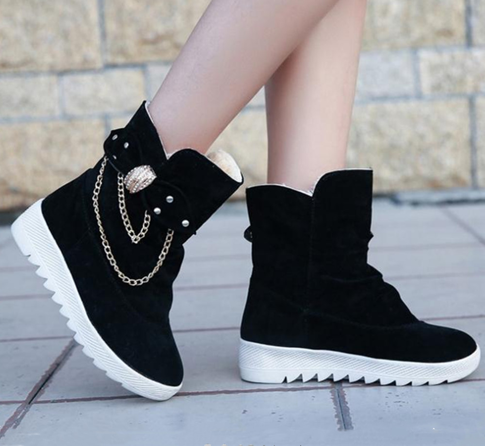 Women Boots Shoes Ladies Boots Women&apos;s Fashion Suede Bow Boots Ladies Boots For Women Rubber Shoes