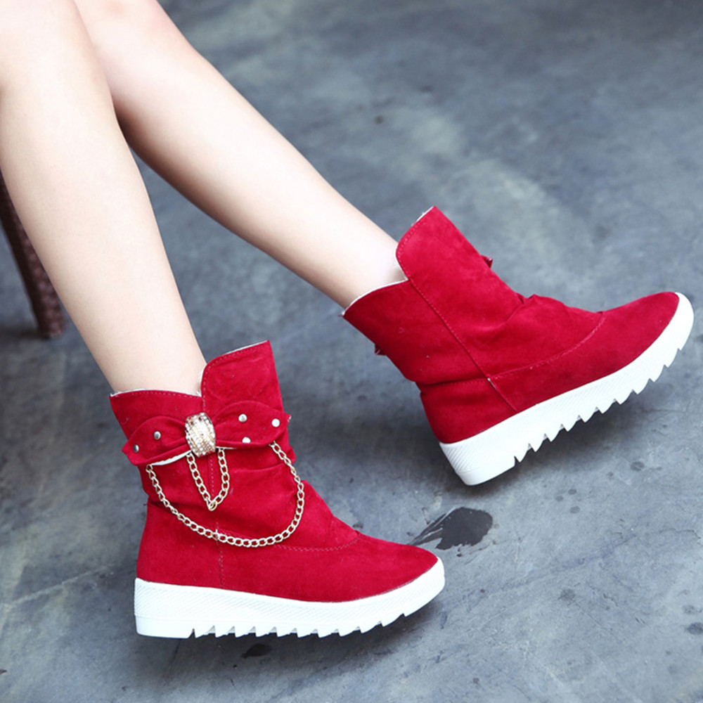 Women Boots Shoes Ladies Boots Women&apos;s Fashion Suede Bow Boots Ladies Boots For Women Rubber Shoes
