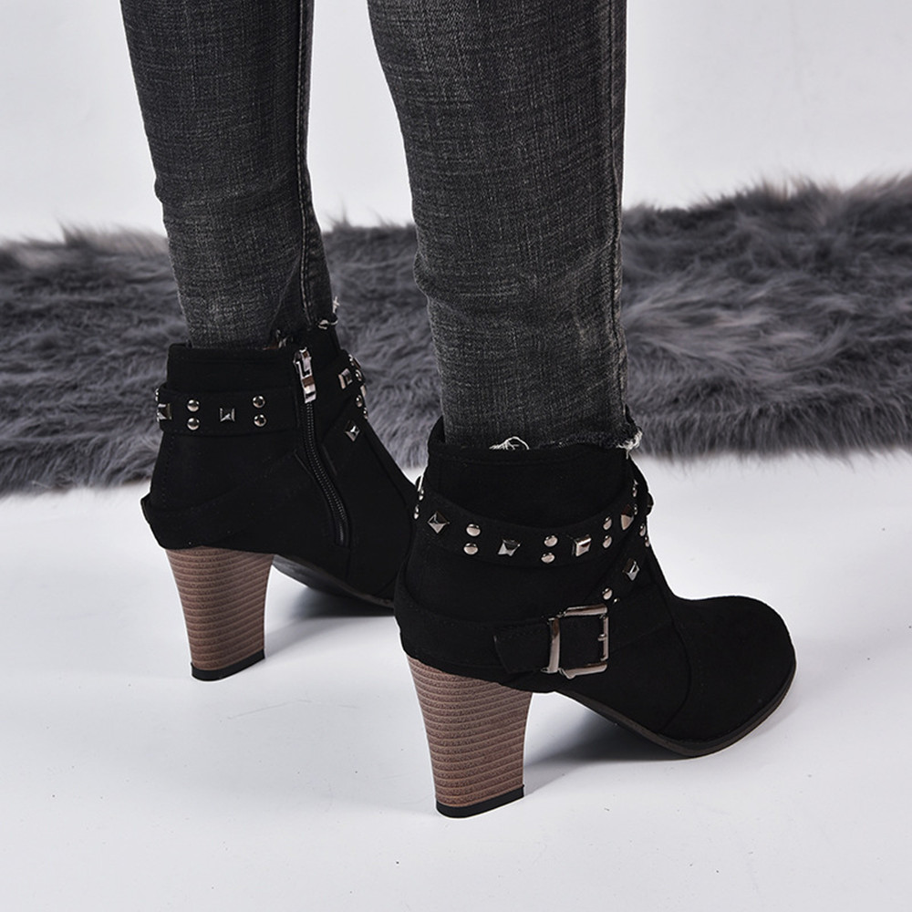 Women Boots Women&apos;s Diamond Studded Buckle Boots Ladies Rubber Shoes Boots Shoes For Women Shoes