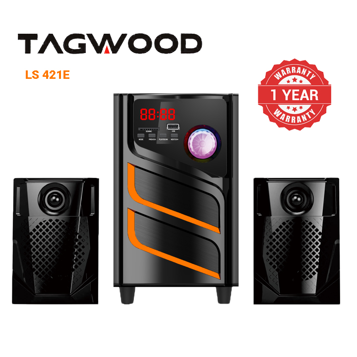 (Good Quality!)TAGWOOD LS-421E  2.1CH 6000W PMPO WOOFER Home Audio SPEAKER BLUETOOTH/FM/SB/USB Subwoofer Speaker System