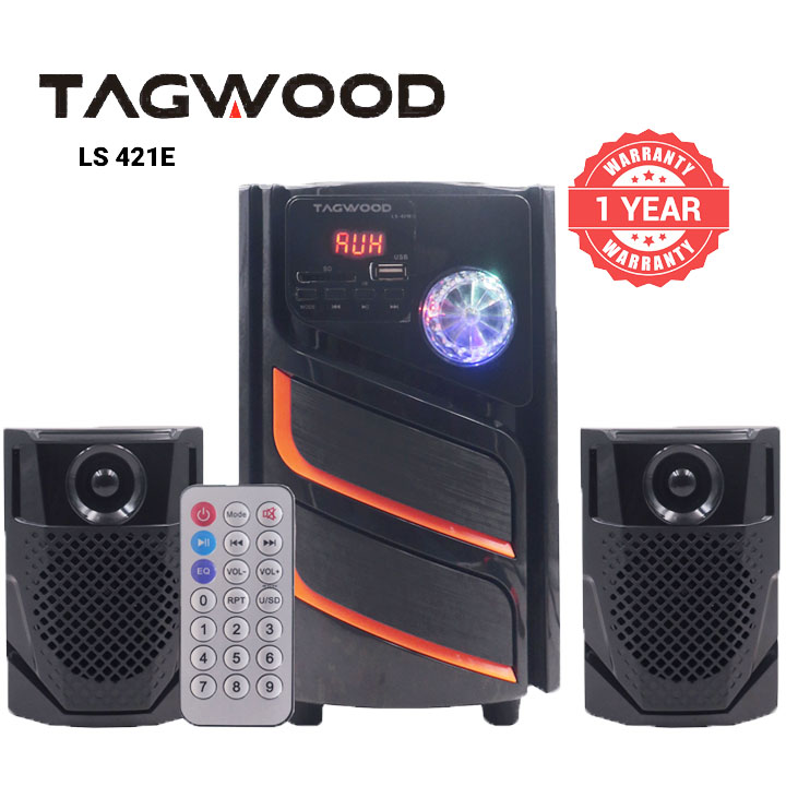 (Good Quality!)TAGWOOD LS-421E  2.1CH 6000W PMPO WOOFER Home Audio SPEAKER BLUETOOTH/FM/SB/USB Subwoofer Speaker System