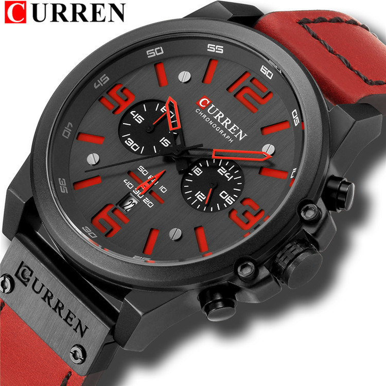 CURREN New Men's Sports outdoor Watches Quartz belt Fashion Multifunction Chronograph  Calendar