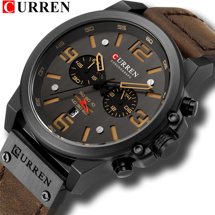 CURREN New Men's Sports outdoor Watches Quartz belt Fashion Multifunction Chronograph  Calendar