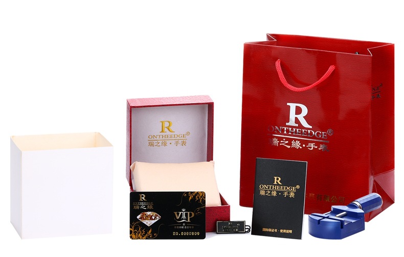 R Ontheedge Lady Women Fashion Dress flash diamond Starry star Wrist watch Genuine Leather Crystal