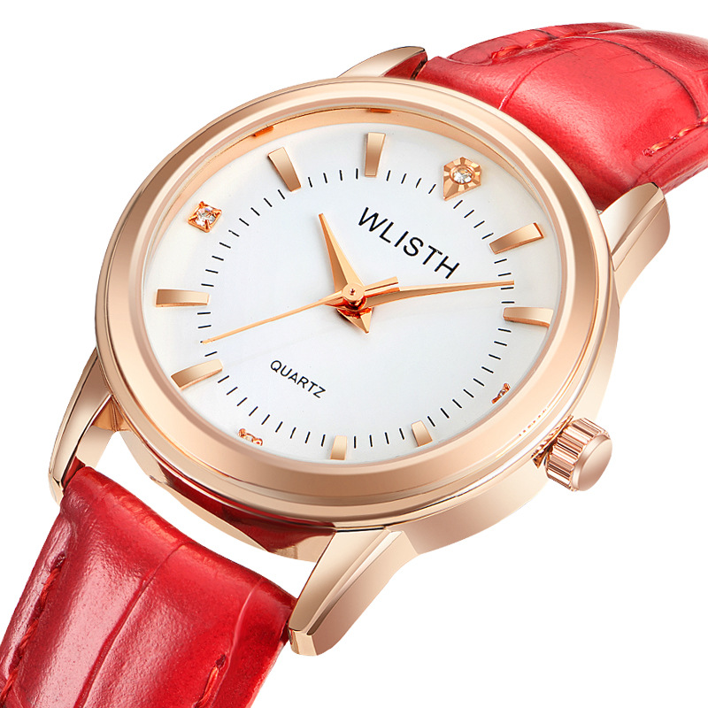 WLISTH Lady Women Business Classic Simple Wrist watch Leather band Couple watch Waterproof student