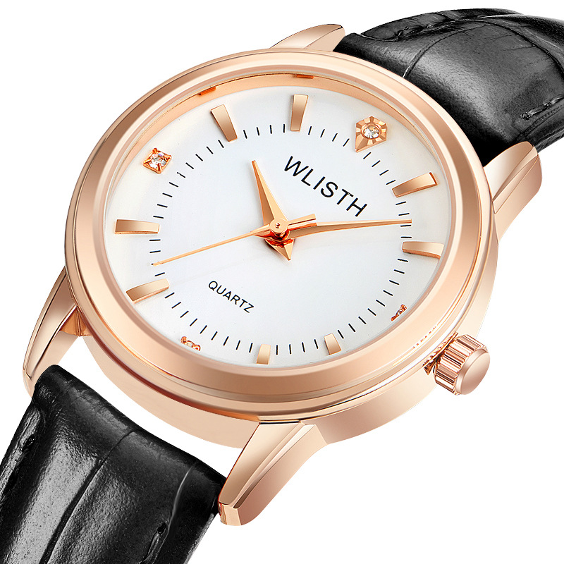 WLISTH Lady Women Business Classic Simple Wrist watch Leather band Couple watch Waterproof student