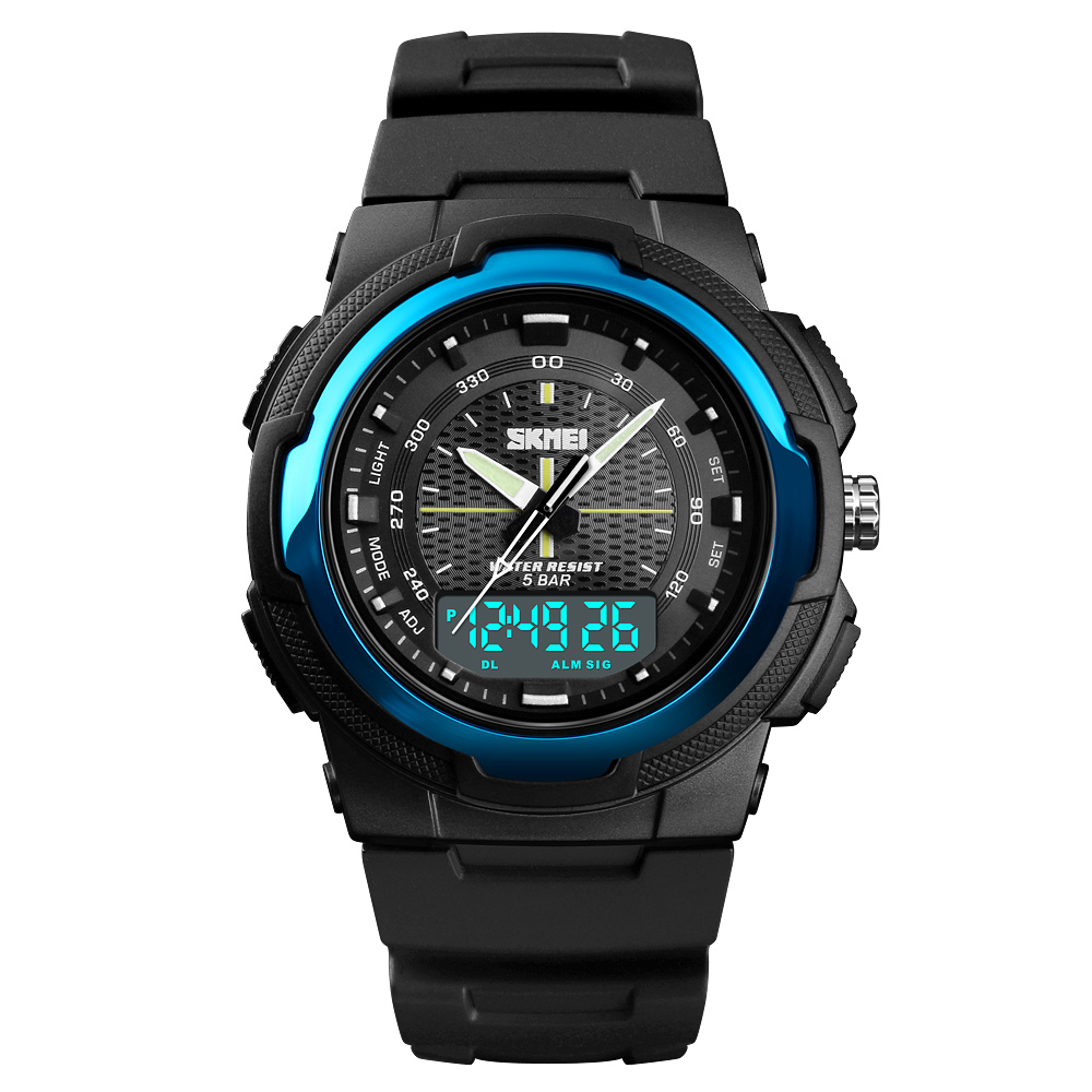 SKMEI Dual Display Quartz Watch Men Outdoor Sports Watches Digital Electronic Men Watches Waterproof