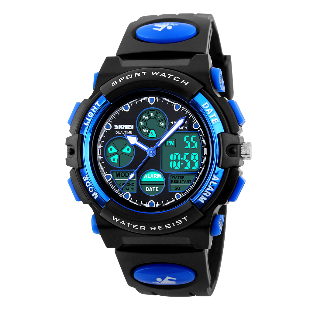 SKMEI Fashion Kids LED Digital Watches for Boys Girl Sport 5Bar Waterproof Wristwatches Smart PU