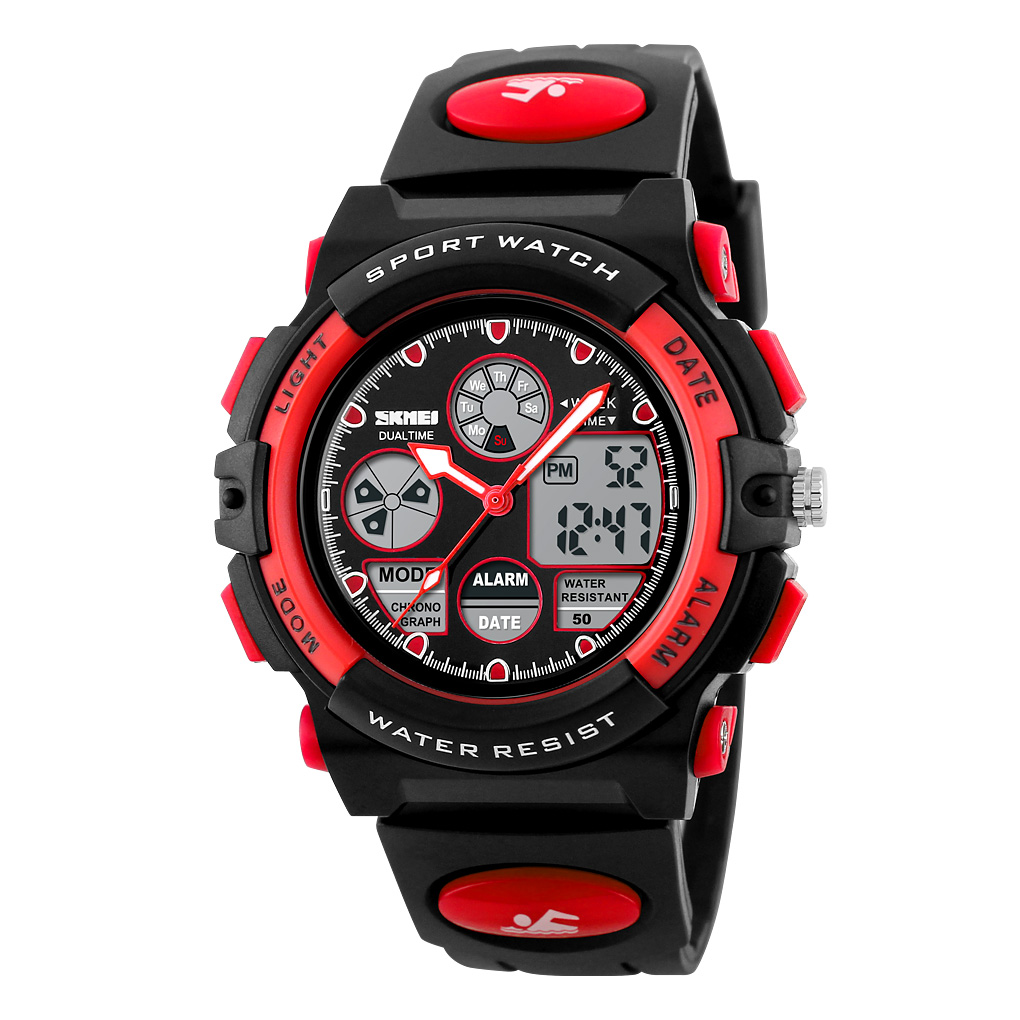 SKMEI Fashion Kids LED Digital Watches for Boys Girl Sport 5Bar Waterproof Wristwatches Smart PU