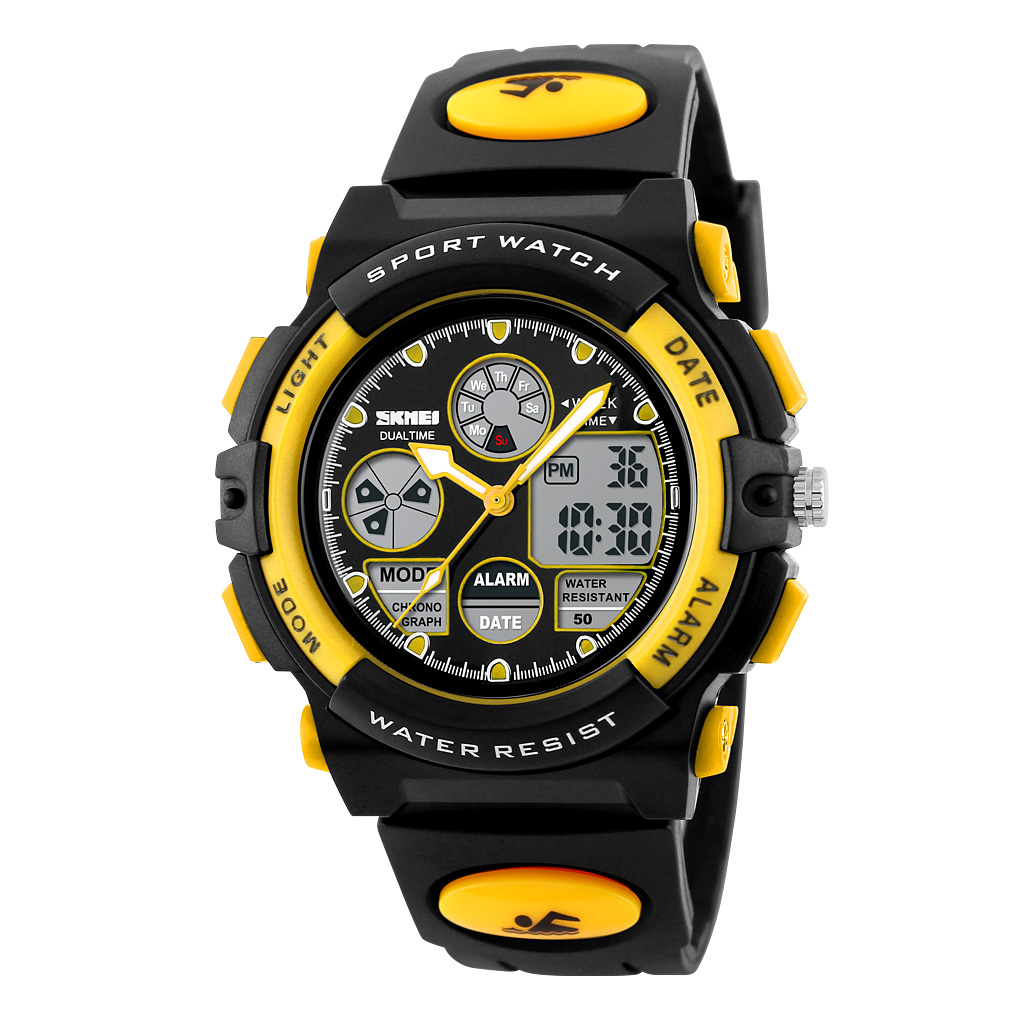SKMEI Fashion Kids LED Digital Watches for Boys Girl Sport 5Bar Waterproof Wristwatches Smart PU