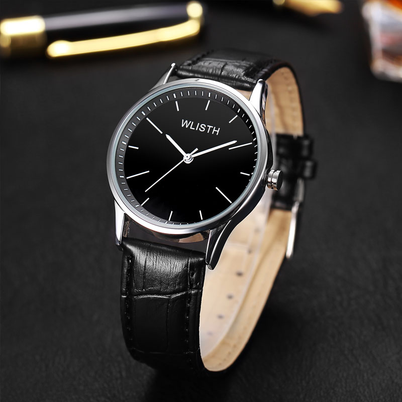 WLISTH Men Business Casual Wrist watch Quartz Leather belt watch Waterproof  watch