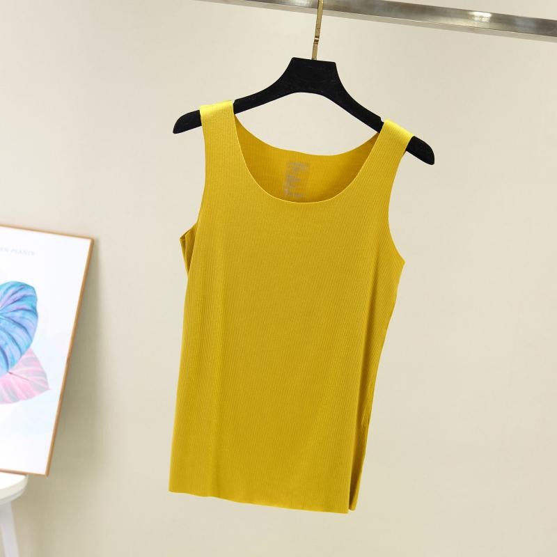New women's T-shirt thread cotton casual seamless round neck stretch plus size strap bottoming shirt