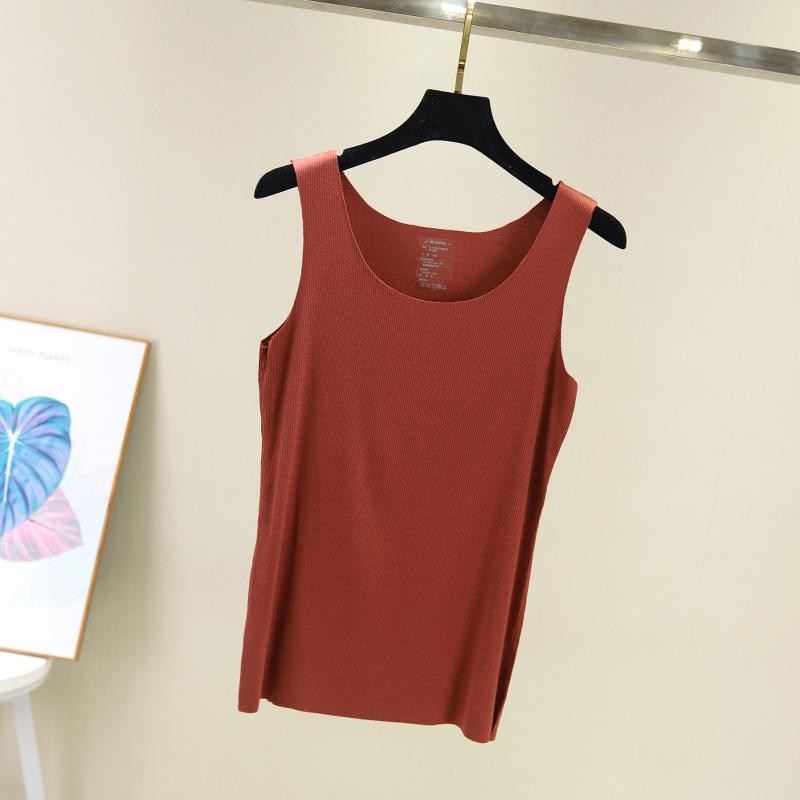 New women's T-shirt thread cotton casual seamless round neck stretch plus size strap bottoming shirt