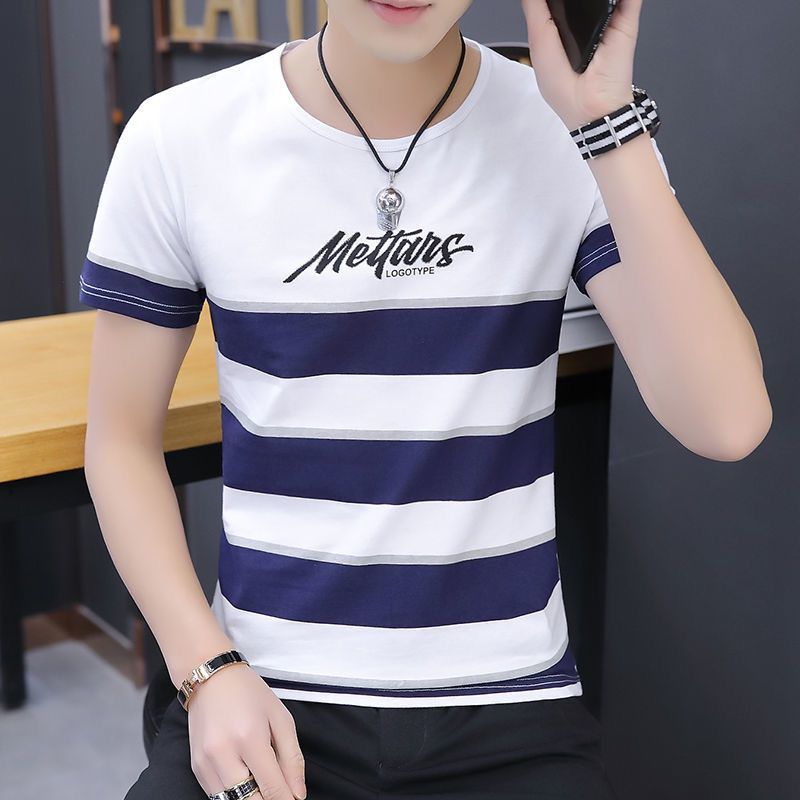 men wear  short-sleeved t-shirt  version of students shirts men clothes