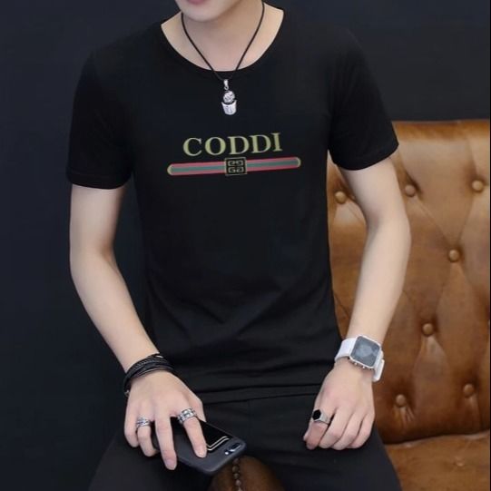 Men clothes short sleeve T-shirt for men solid color short shirts for young wear men's
