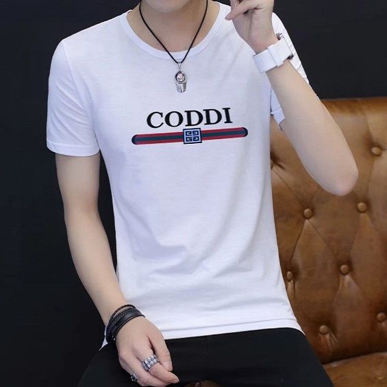 Men clothes short sleeve T-shirt for men solid color short shirts for young wear men's