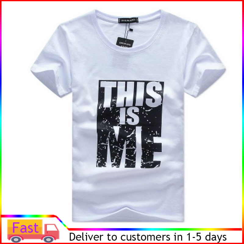 Fast delivery within 1-5 days Men cotton short - sleeved men wear  T-shirt slim men shirts men clothes Men Wear