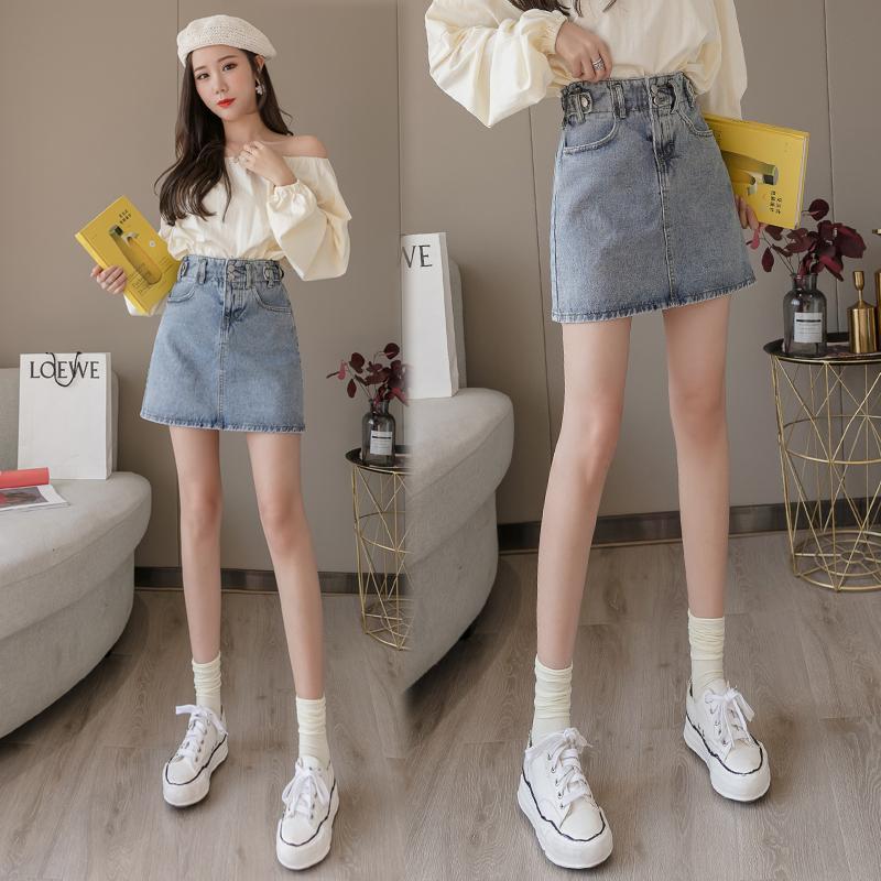 Fashion  Women's denim skirt ladies wear women clothes A-line skirt