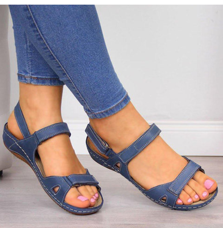 Fashion Women Sandals Flat Open Toe Shoes  Ladies Vintage Office Party Sandals  Flip Flops