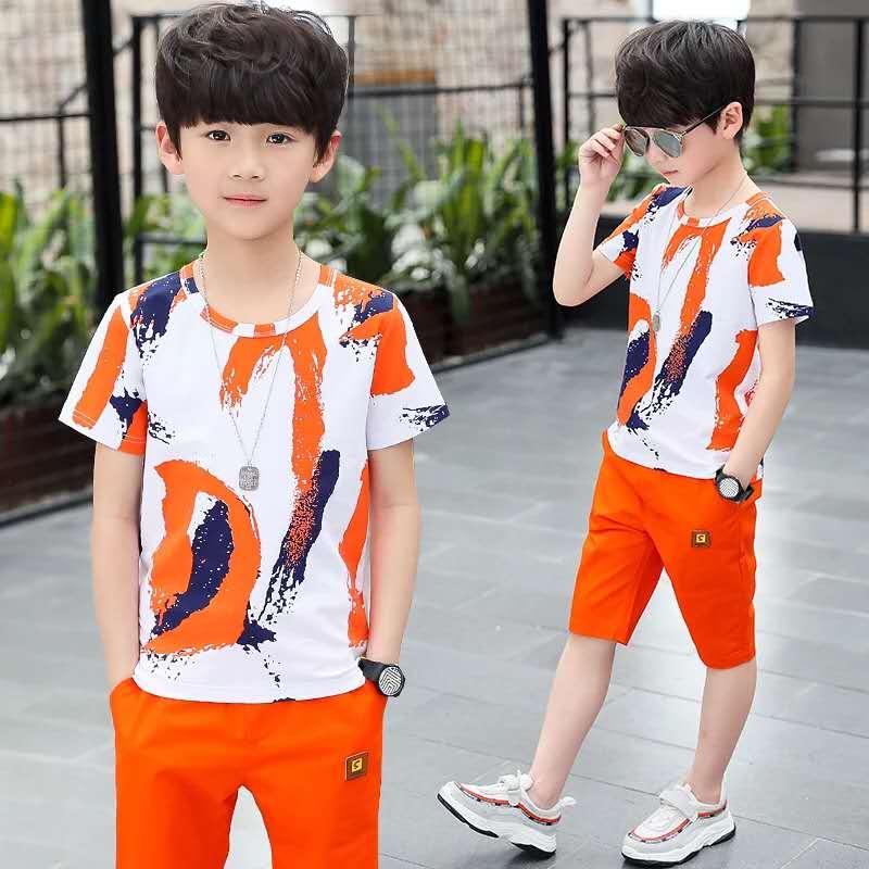 2-piece boy children's sports short-sleeved boy suit