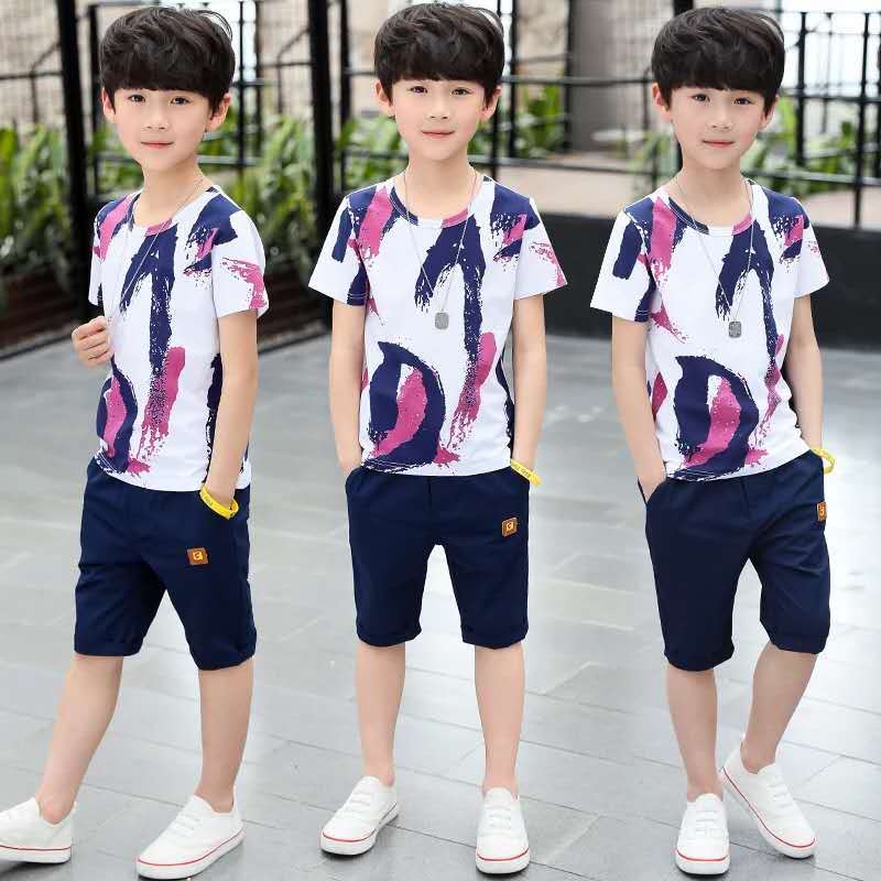 2-piece boy children's sports short-sleeved boy suit