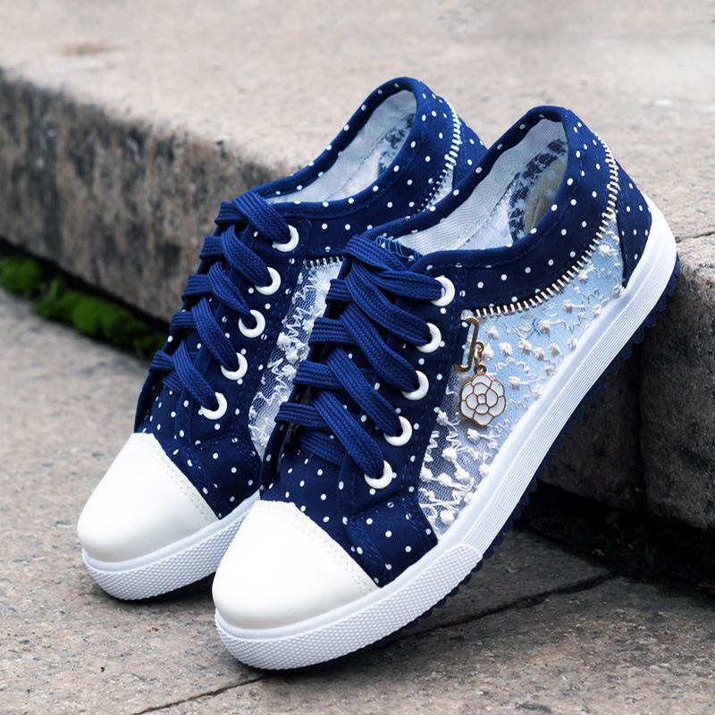 Summer women&apos;s hollow denim mesh shoes flat casual shoes