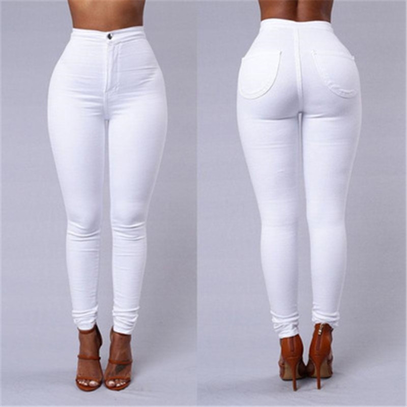 New women&apos;s fashion casual high waist stretch jeans trousers