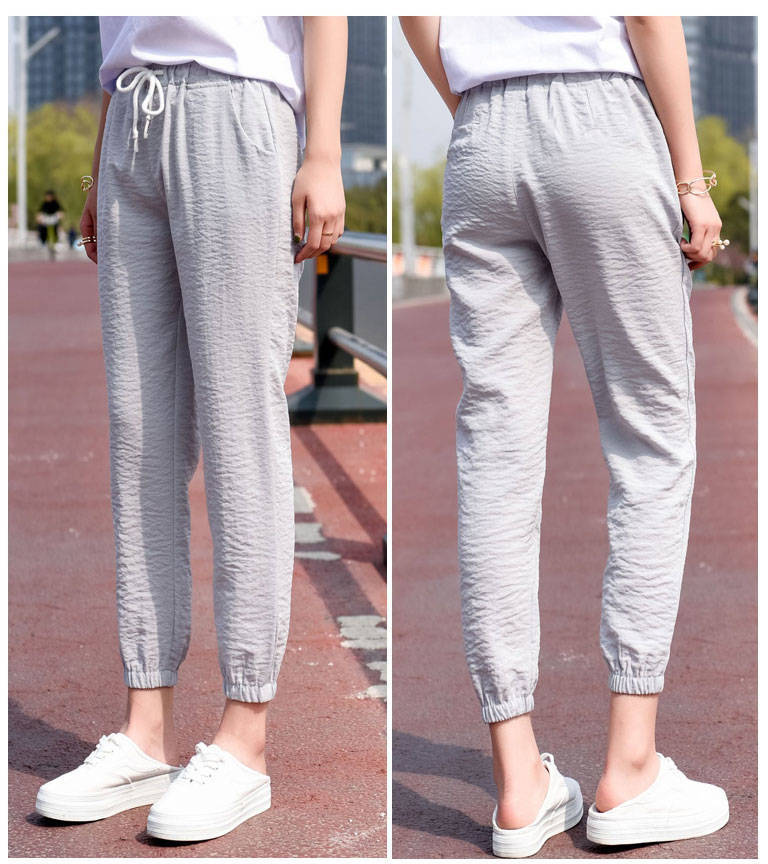 women&apos;s loose fit / thin Harlan legging sports versatile slim Korean student Capris Trousers