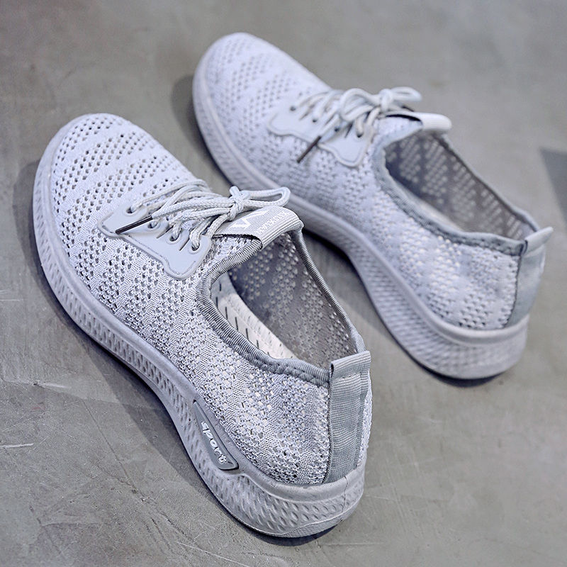 Women&apos;s sports shoes breathable mesh shoes soft sole wear-resistant casual flat shoes
