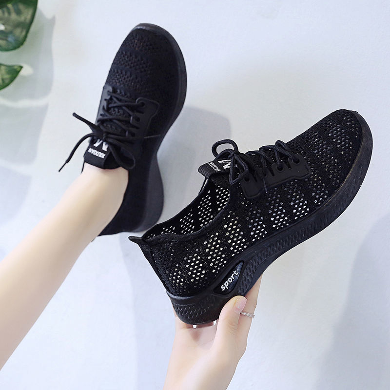Women&apos;s sports shoes breathable mesh shoes soft sole wear-resistant casual flat shoes
